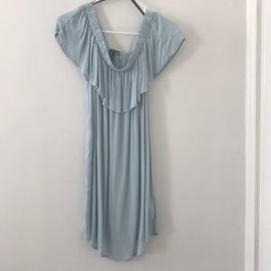Off the shoulder summer dress light blue